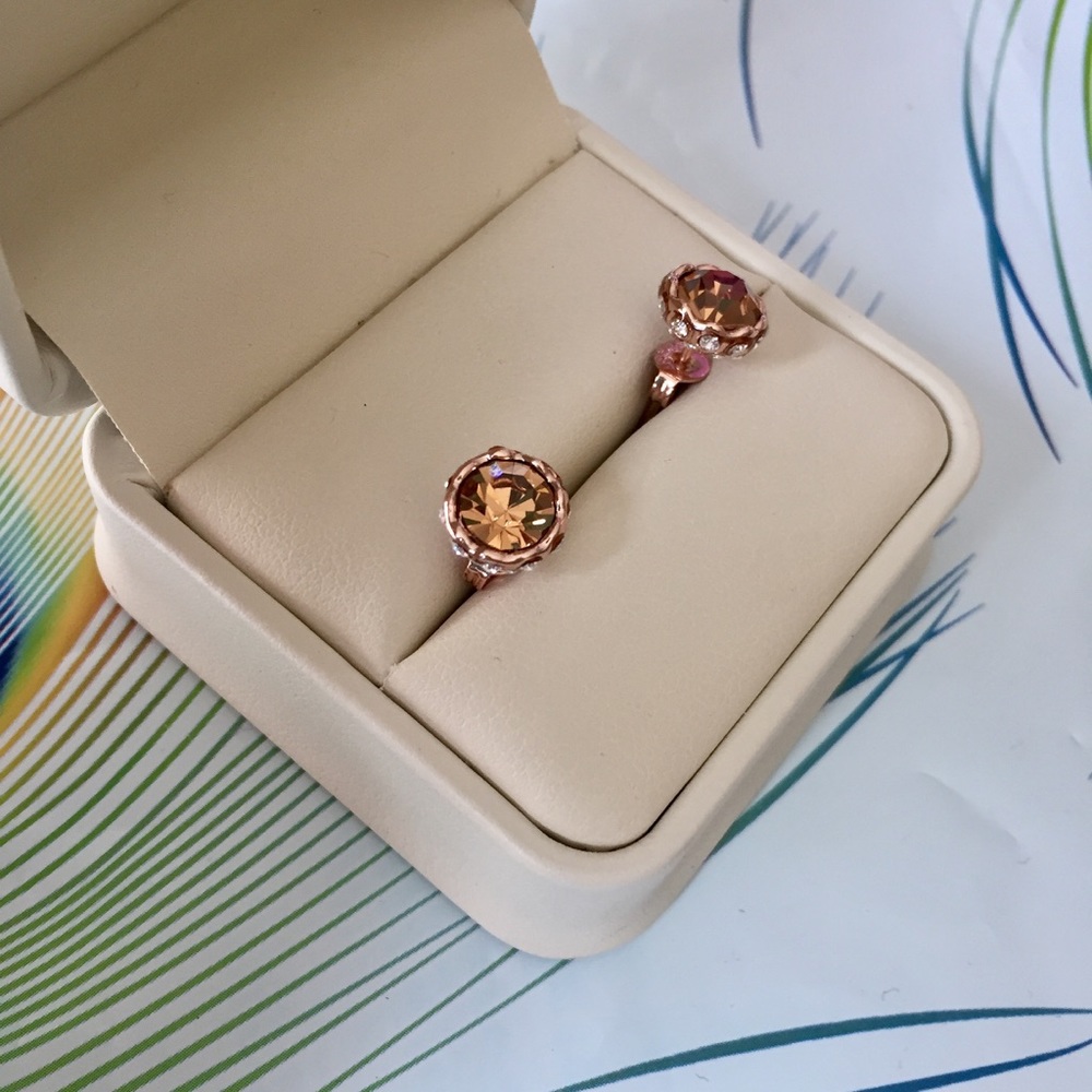 Rose Gold Champagne Crystal Studs